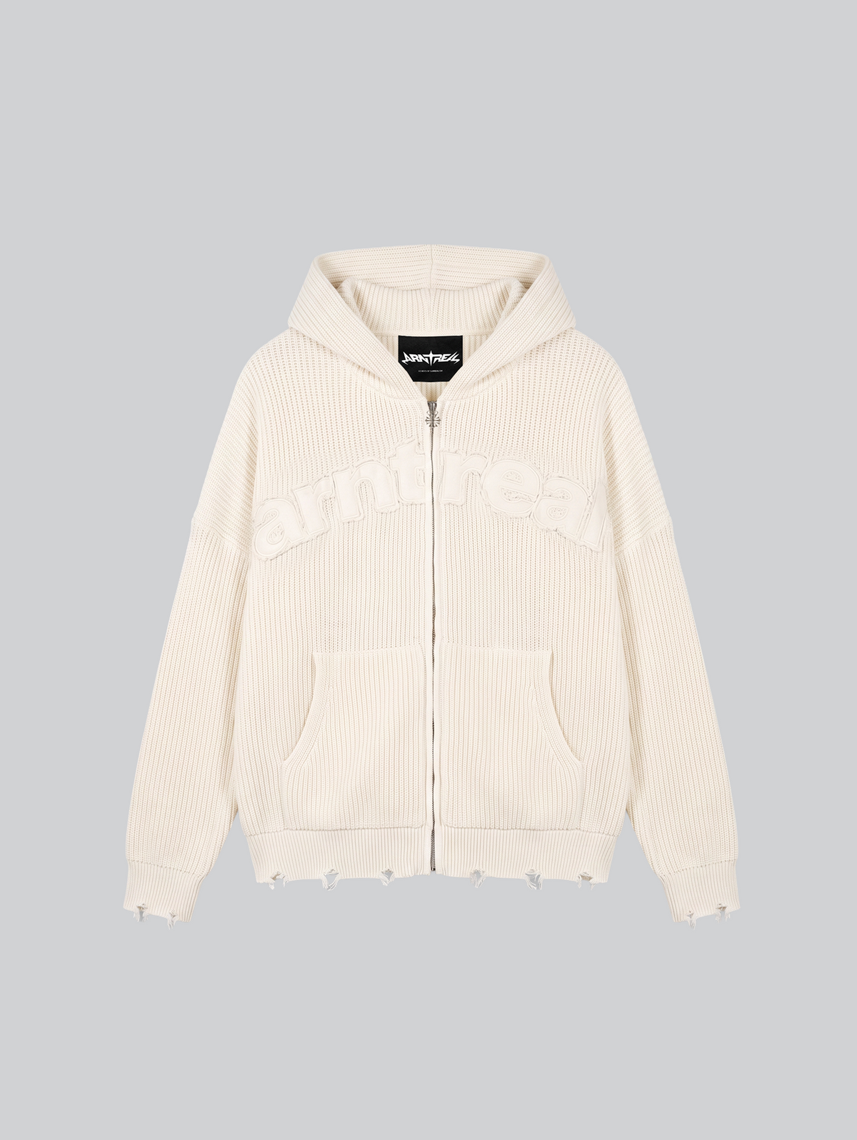 Patch Beige Knit Zipper