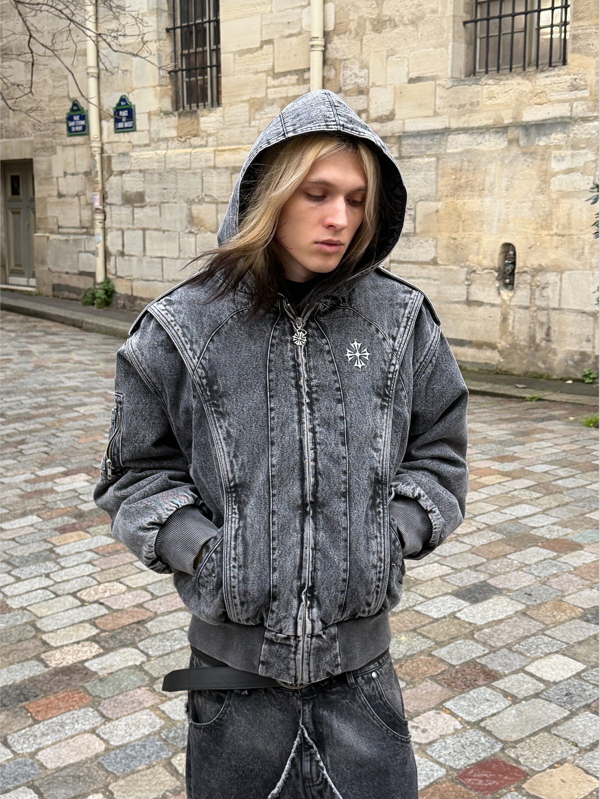 Forged Denim Bomber