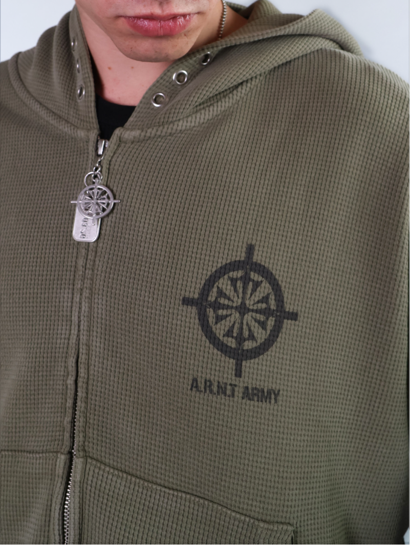 Waffle Olive Hoodie
