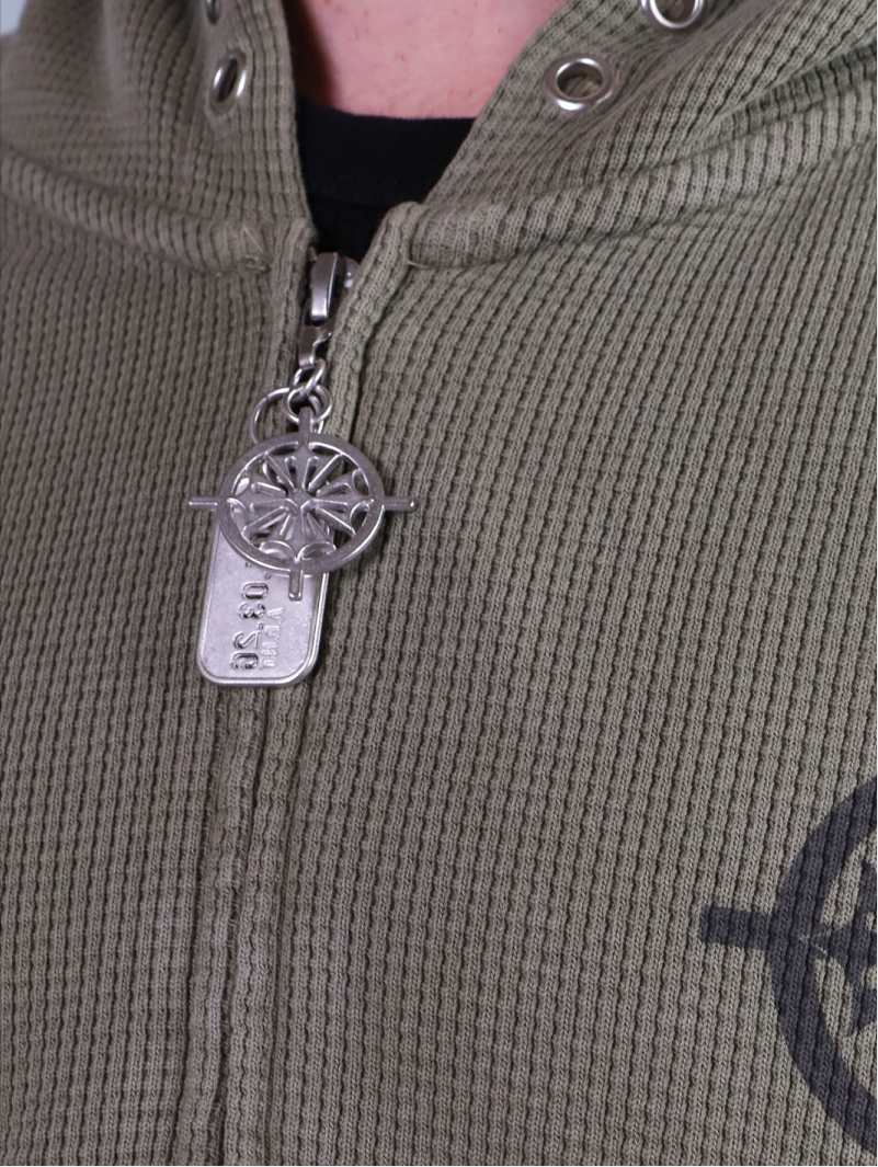Waffle Olive Hoodie